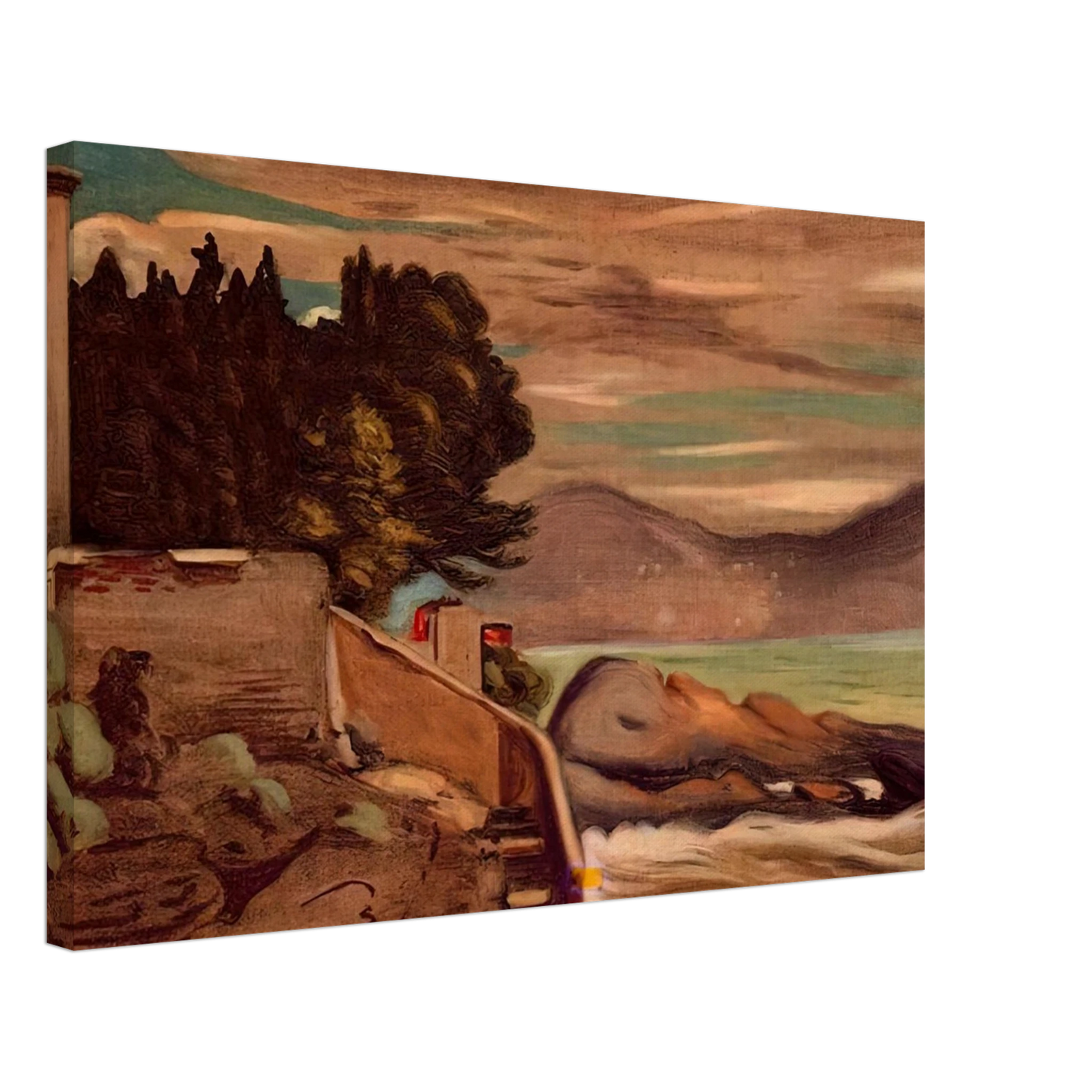 Giorgio de Chirico - LANDSCAPE NEAR GENOVA Canvas - 40x60 cm / 16x24 inches-canvas