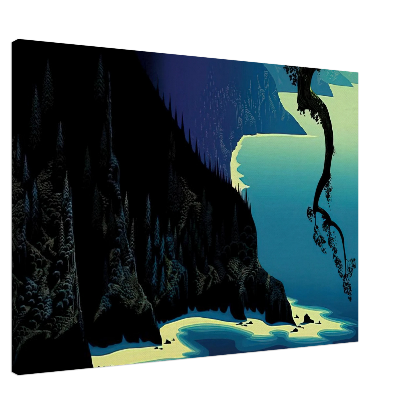 Eyvind Earle - Big Sur Canvas - 20x30 cm / 8x12 inches-canvas