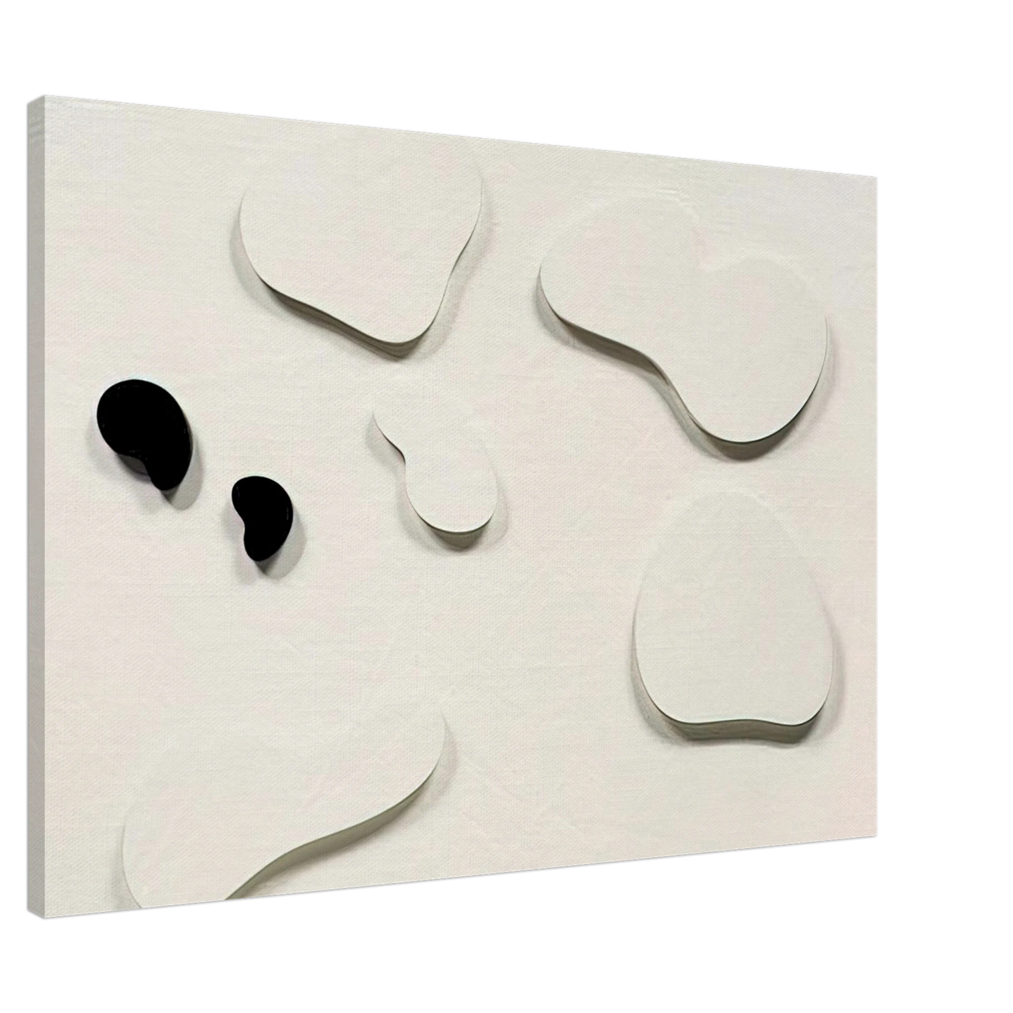 Jean Arp - Constellation with 5 White Forms and 2 Black Canvas - 20x30 cm / 8x12 inches-canvas