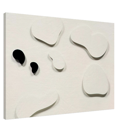 Jean Arp - Constellation with 5 White Forms and 2 Black Canvas - 20x30 cm / 8x12 inches-canvas