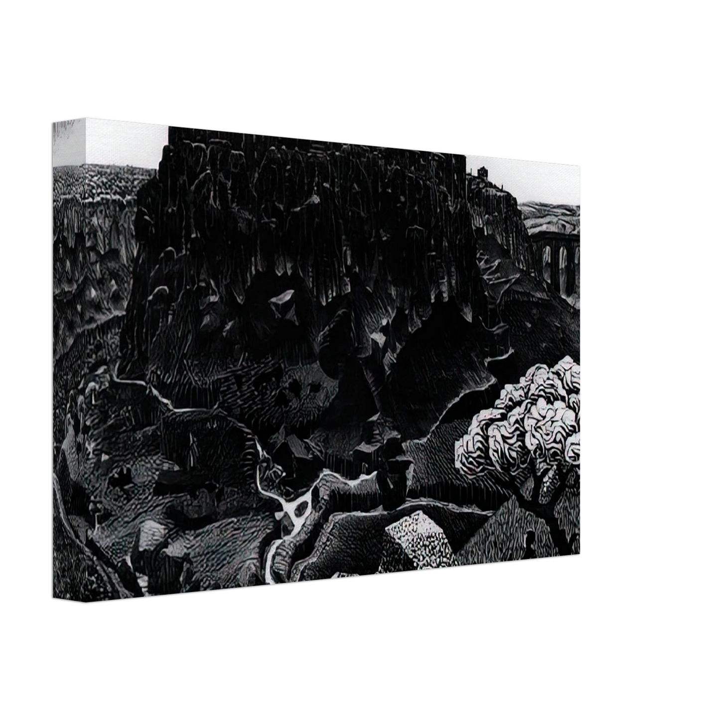 MC Escher - VITORCHIANO NEL CIMINO Canvas - 70x100 cm / 28x40 inches-canvas