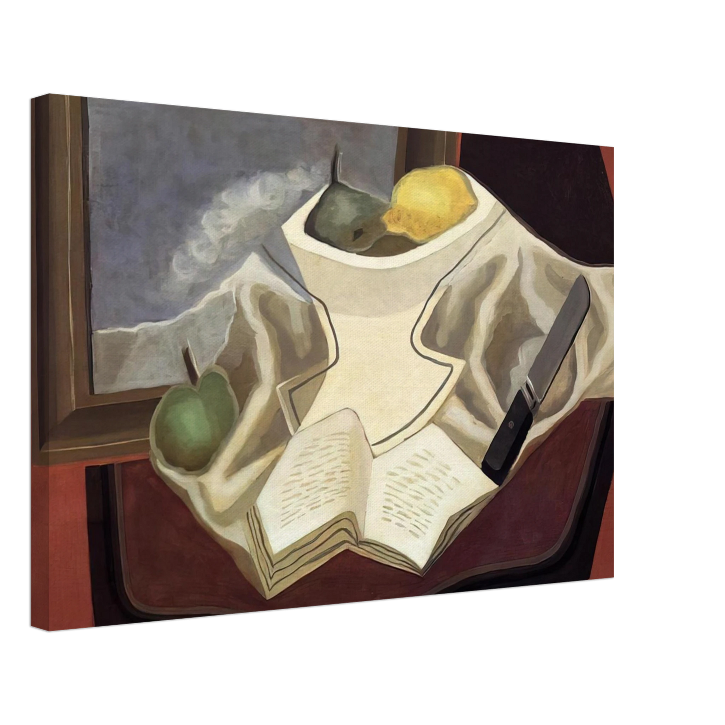 Juan Gris - THE TABLE IN FRONT OF THE PICTURE 1926 Canvas - 40x60 cm / 16x24 inches-canvas