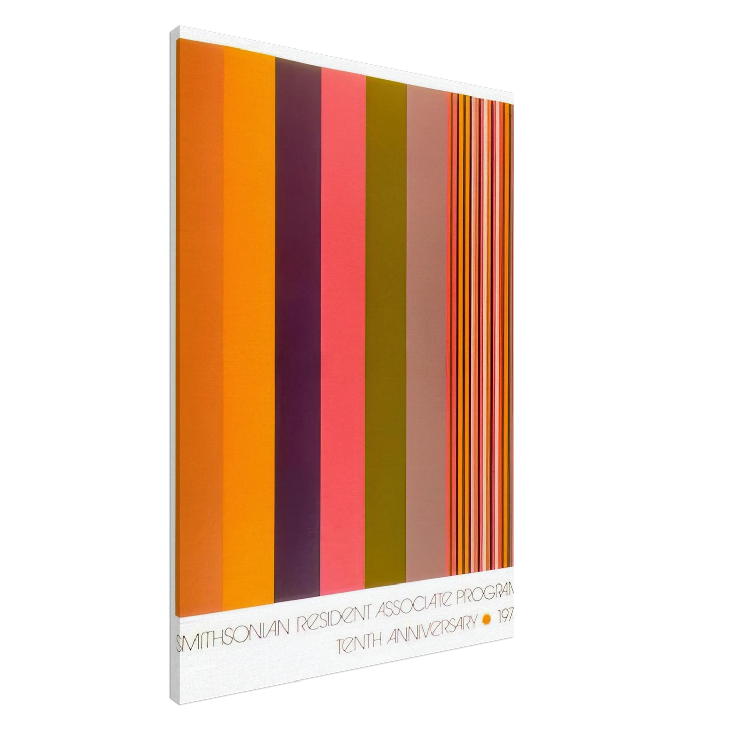 Gene Davis - Smithsonian Resident Associate Program Tenth Anniversary Poster - 1975 Canvas - 20x30 cm / 8x12 inches-canvas