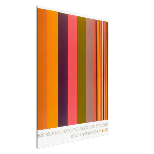 Gene Davis - Smithsonian Resident Associate Program Tenth Anniversary Poster - 1975 Canvas - 20x30 cm / 8x12 inches-canvas