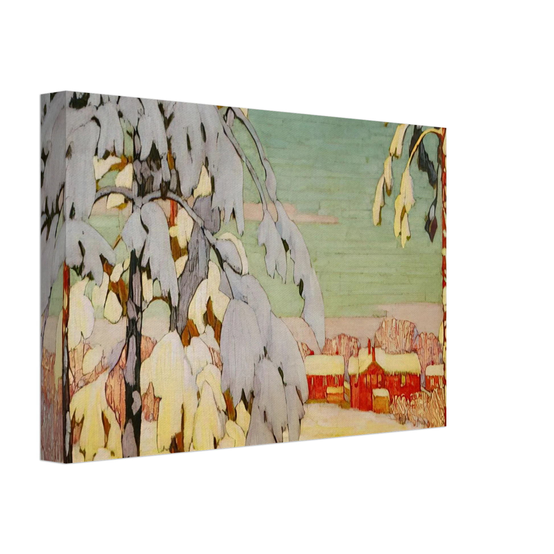 Lawren Harris - Winter Landscape with Pink House - 1918 Canvas - 70x100 cm / 28x40 inches-canvas