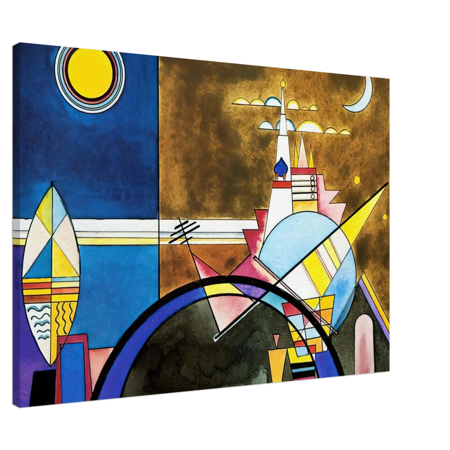 Wassily Kandinsky - PICTURE XVI THE GREAT GATE OF KIEV STAGE SET FOR MUSSORGSKY S PICTURES AT AN EXHIBITION IN 1928 Canvas - 20x30 cm / 8x12 inches-canvas