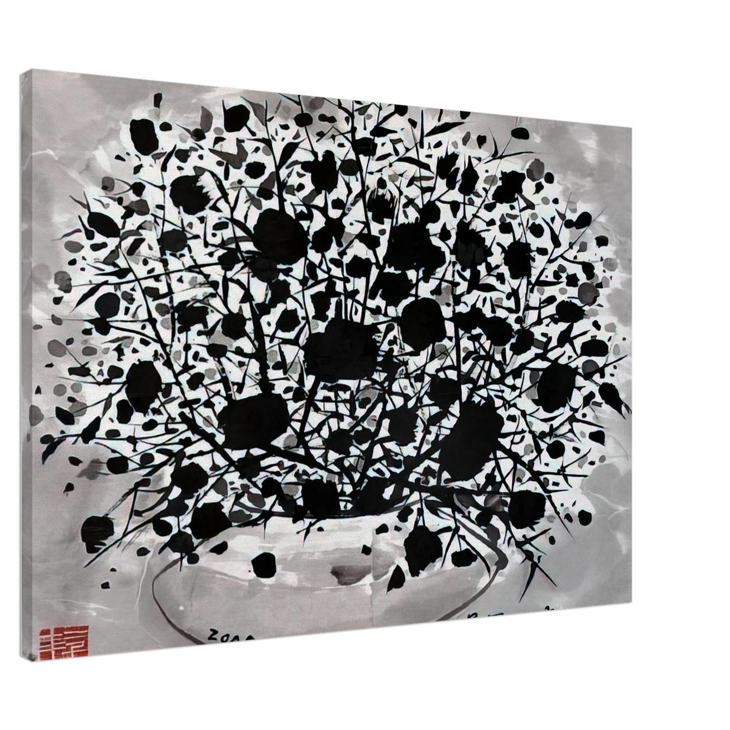 Wu Guanzhong - Flower - 2000 Canvas - 20x30 cm / 8x12 inches-canvas