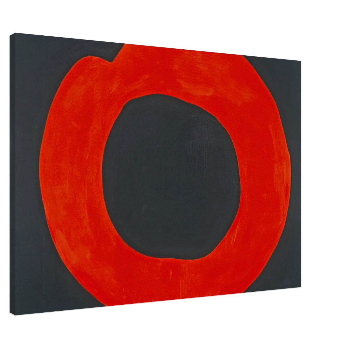 Jiro Yoshihara - Red Circle on Black - 1965 Canvas - 20x30 cm / 8x12 inches-canvas