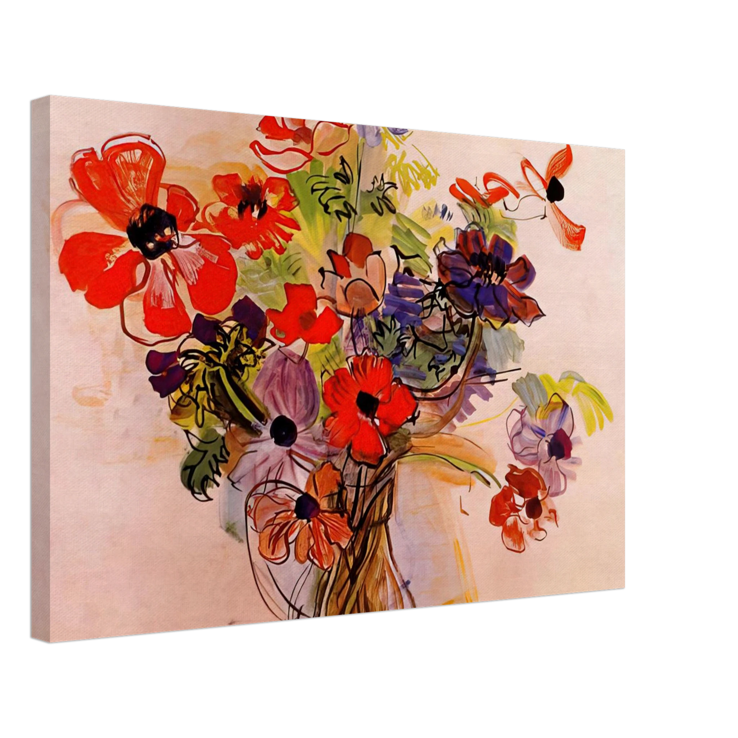 Raoul Dufy - ANEMONES 1953 Canvas - 70x100 cm / 28x40 inches-canvas