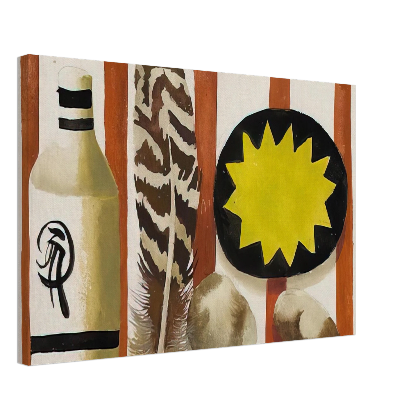 Mary Fedden - Feather and two stones - 2008 Canvas - 70x100 cm / 28x40 inches-canvas