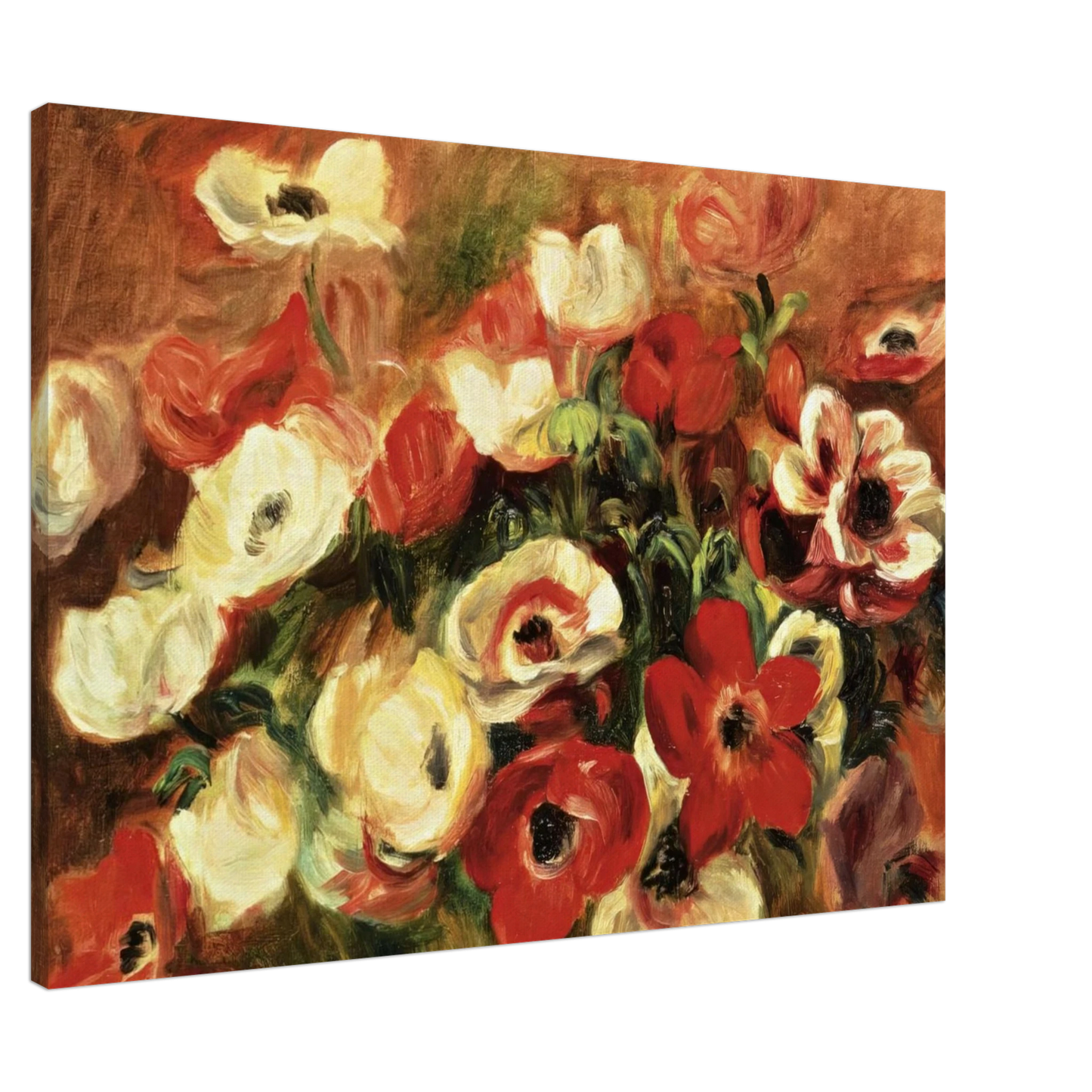 Pierre-Auguste Renoir - Spray of Anemones Canvas - 20x30 cm / 8x12 inches-canvas
