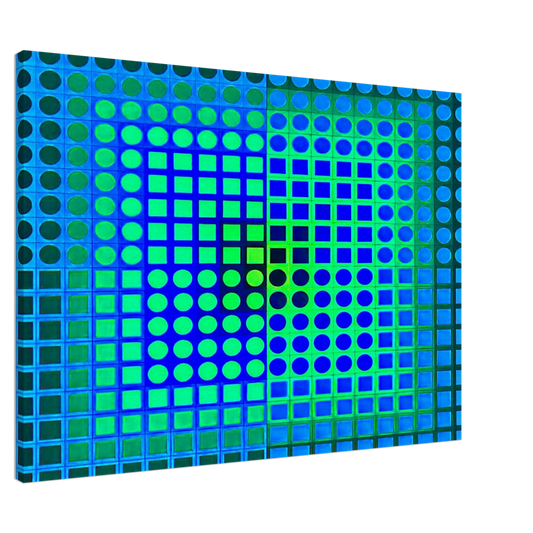 Victor Vasarely - Zoeld V - 1967 Canvas - 20x30 cm / 8x12 inches-canvas