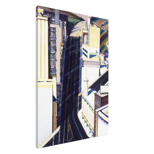 Wayne Thiebaud - Sunset Streets - 1985 Canvas - 20x30 cm / 8x12 inches-canvas