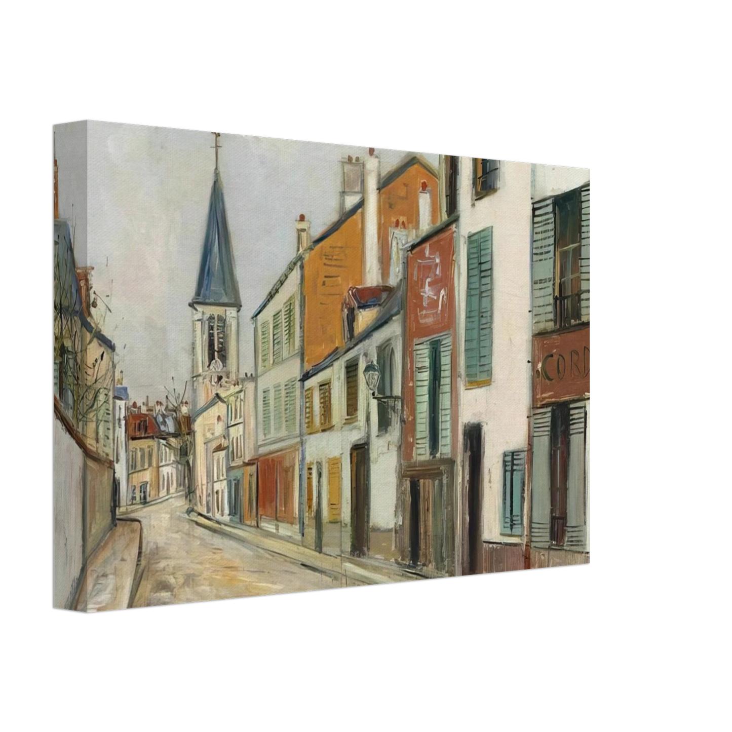 Maurice Utrillo - RUE JEAN DURAND ET LEGLISE STAINS SEINE SAINT DENIS 1940 Canvas - 70x100 cm / 28x40 inches-canvas