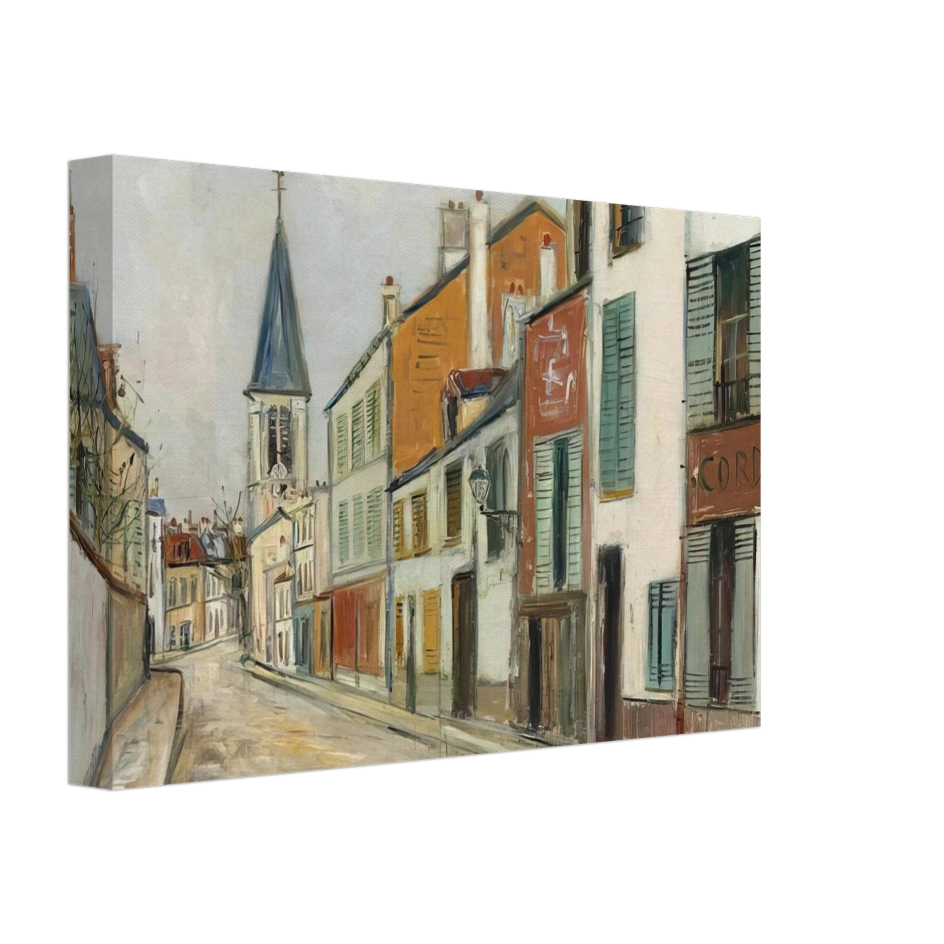 Maurice Utrillo - RUE JEAN DURAND ET LEGLISE STAINS SEINE SAINT DENIS 1940 Canvas - 70x100 cm / 28x40 inches-canvas