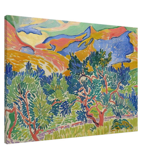 Andre Derain - MOUNTAINS AT COLLIOURE 1905 Canvas - 20x30 cm / 8x12 inches-canvas