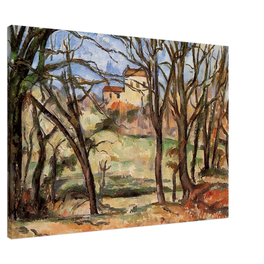 Paul Cezanne - House behind Trees on the Road to Tholonet Canvas - 20x30 cm / 8x12 inches-canvas