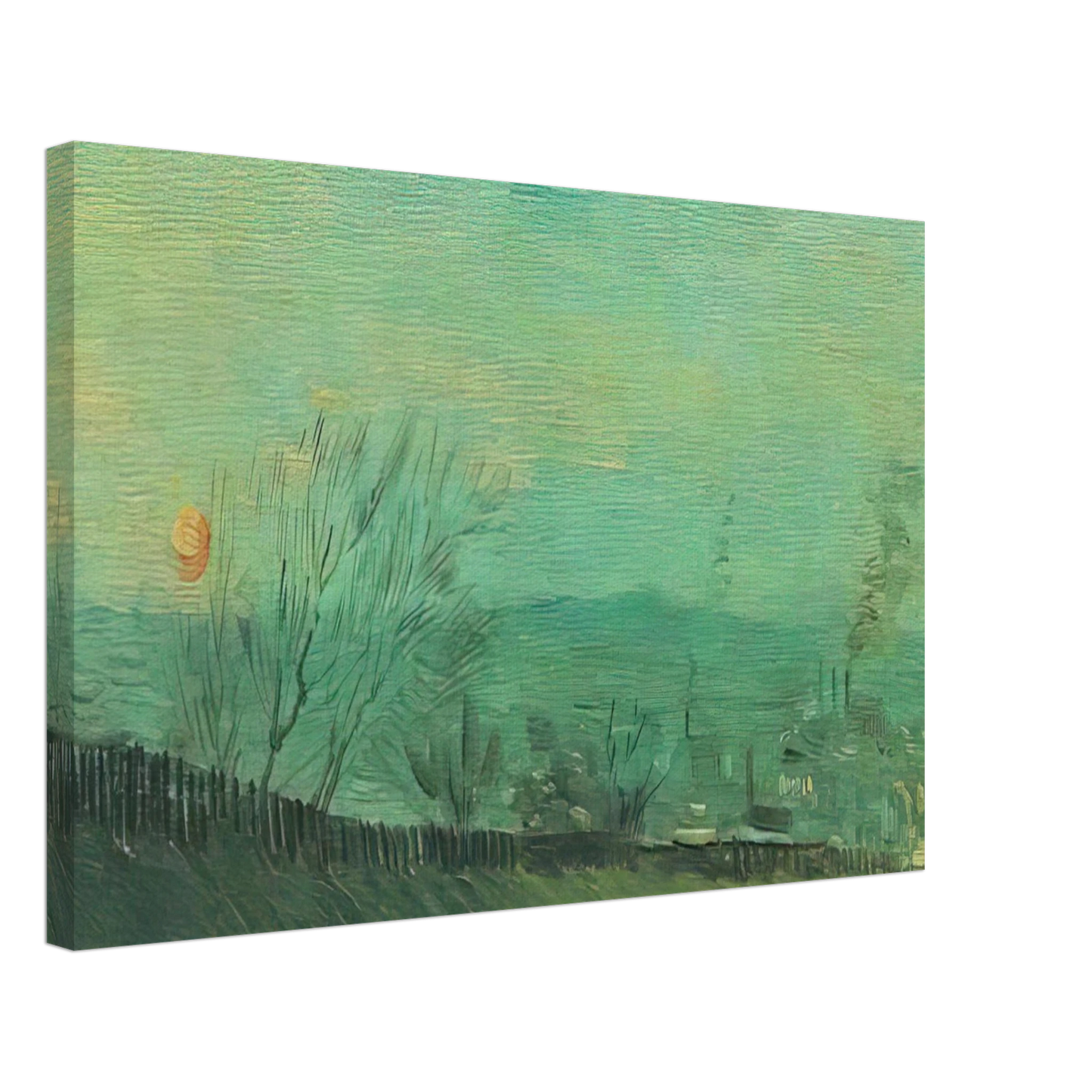 Vincent van Gogh - Factories Seen from a Hillside in Moonlight Canvas - 40x60 cm / 16x24 inches-canvas