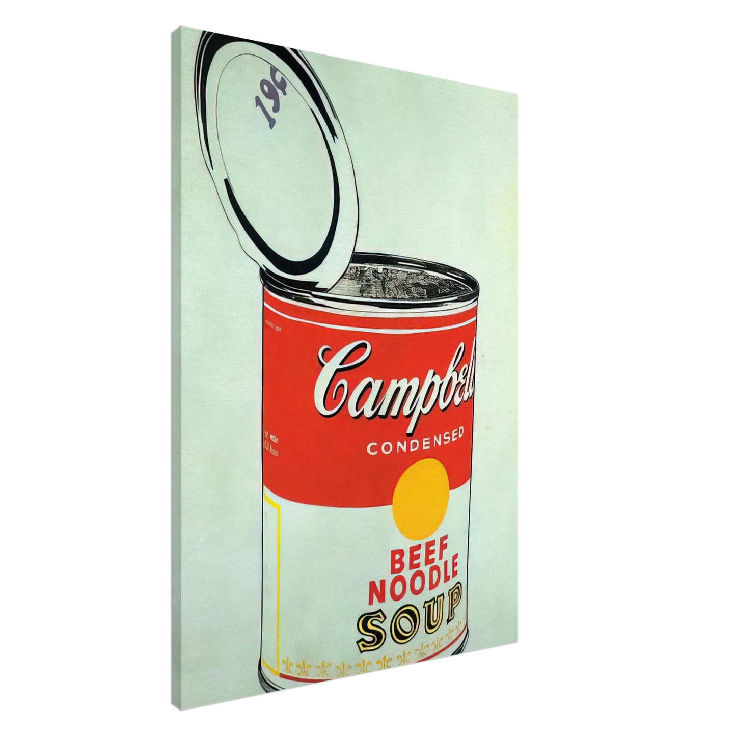 Andy Warhol - Big Campbell's Soup Can 19c  Beef Noodle  Canvas - 20x30 cm / 8x12 inches-canvas