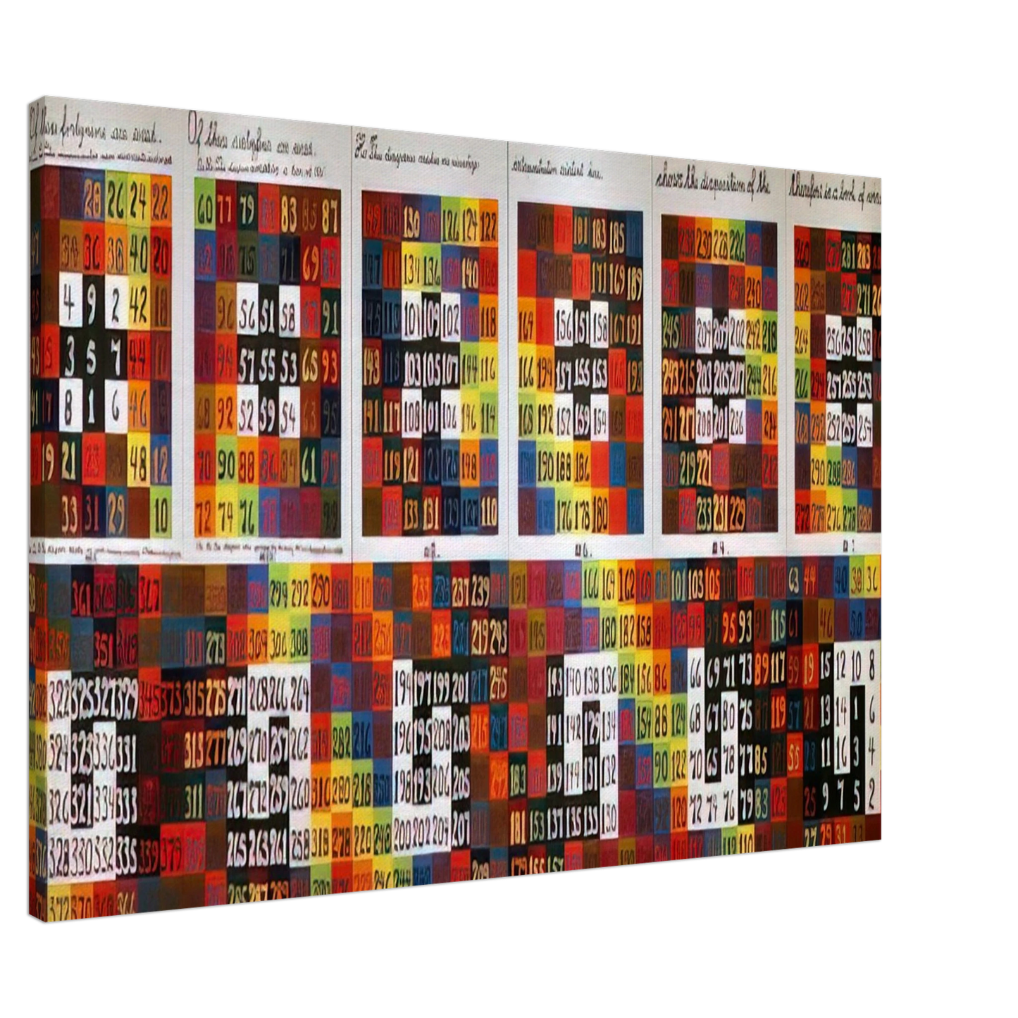 Alfred Jensen - Twelve Events in a Dual Universe - 1978 Canvas - 20x30 cm / 8x12 inches-canvas