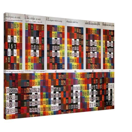 Alfred Jensen - Twelve Events in a Dual Universe - 1978 Canvas - 20x30 cm / 8x12 inches-canvas