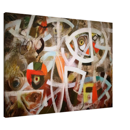 Bradley Walker Tomlin - Maneuver for Position - 1947 Canvas - 20x30 cm / 8x12 inches-canvas