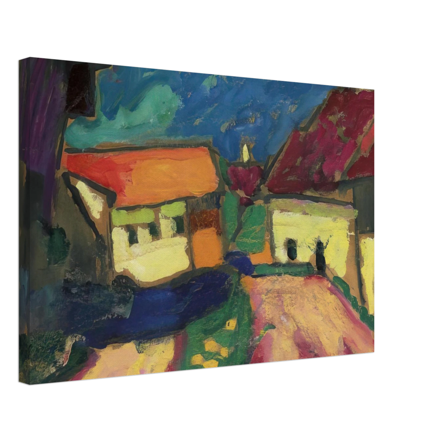 Alexej von Jawlensky - LANDSCHAFTSTUDIE DORFSTRASSE 1908 Canvas - 70x100 cm / 28x40 inches-canvas