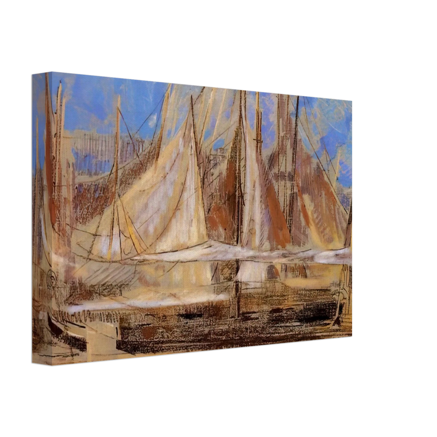 Odilon Redon - YACHTS AT ROYAN 1902 Canvas - 70x100 cm / 28x40 inches-canvas