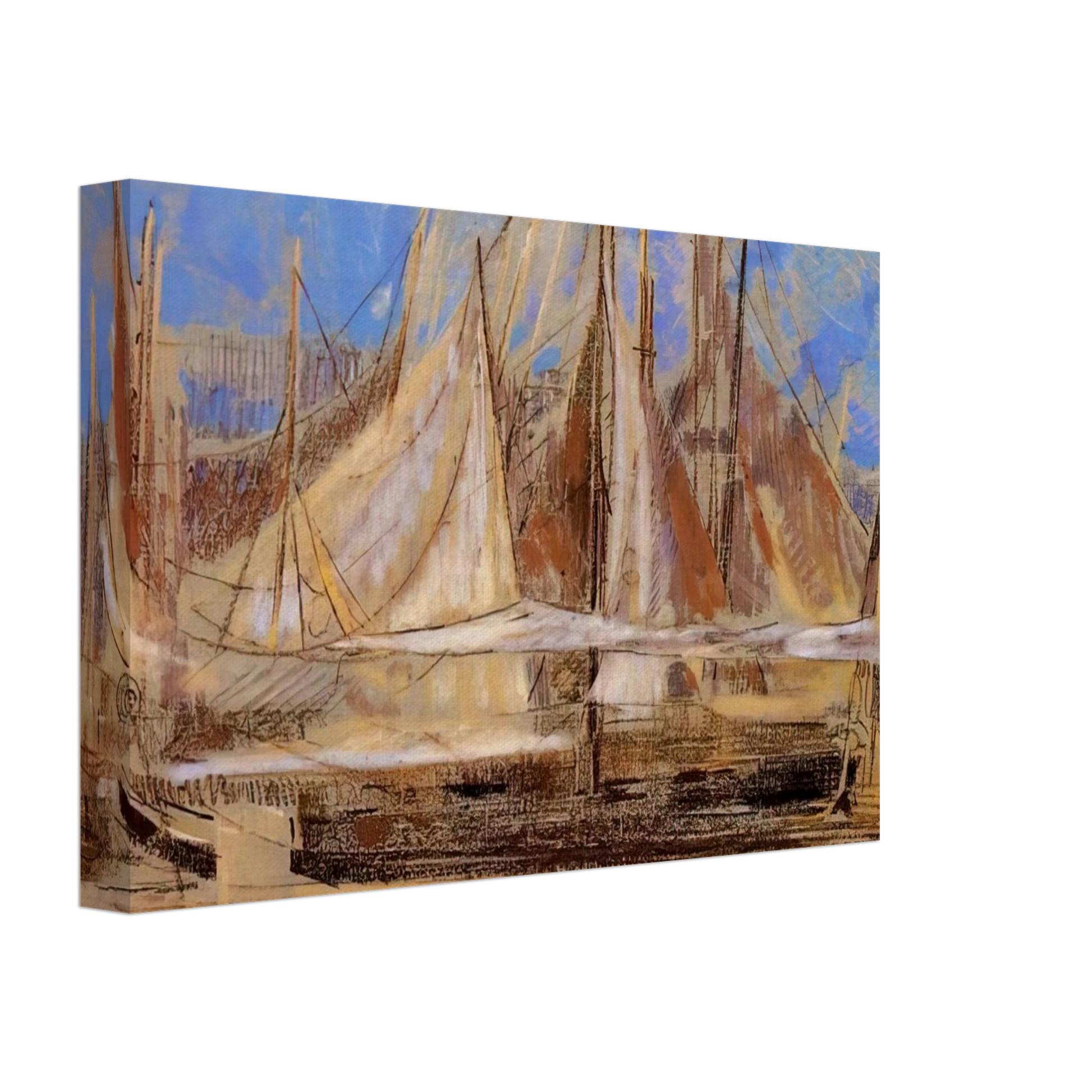 Odilon Redon - YACHTS AT ROYAN 1902 Canvas - 70x100 cm / 28x40 inches-canvas
