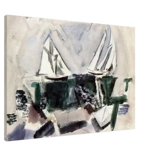 John Marin - Schooner Yachts, Deer Isle, Maine - 1928 Canvas - 20x30 cm / 8x12 inches-canvas