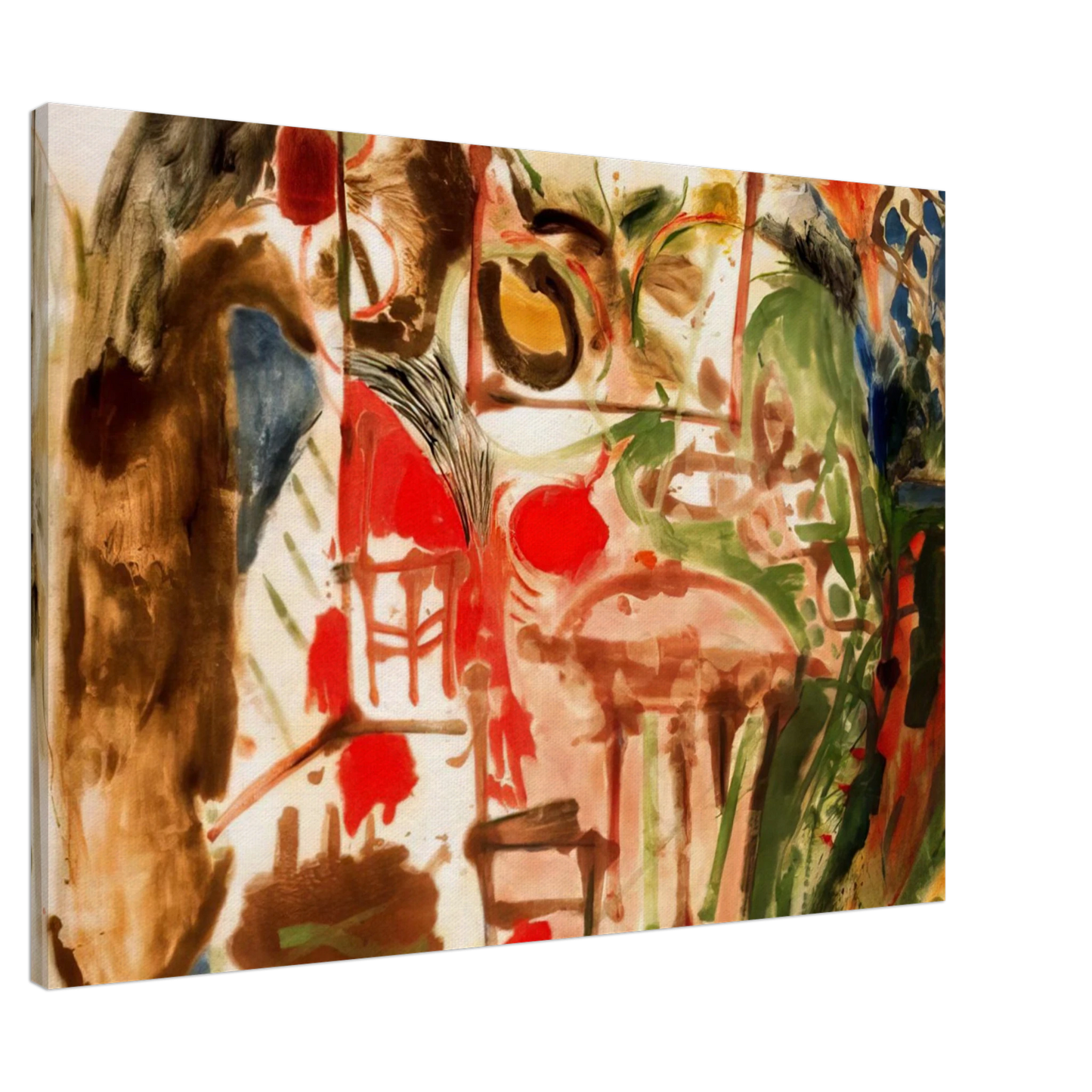 Helen Frankenthaler - Interior - 1957 Canvas - 20x30 cm / 8x12 inches-canvas