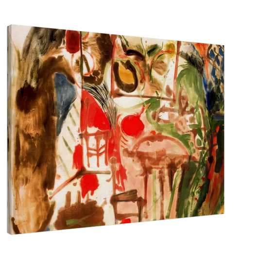 Helen Frankenthaler - Interior - 1957 Canvas - 20x30 cm / 8x12 inches-canvas