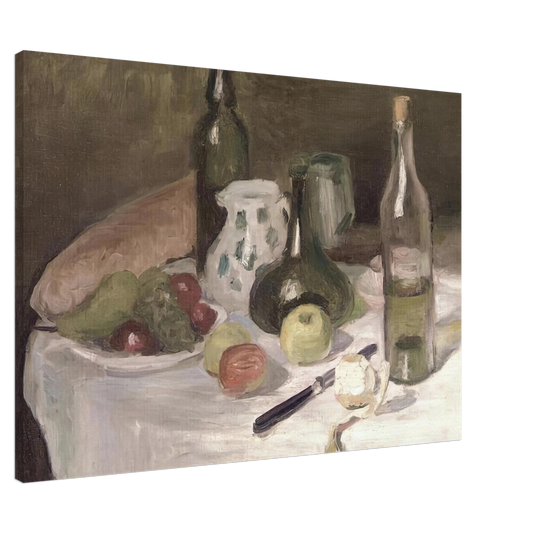 Henri Matisse - STILL LIFE WITH FRUIT AND BOTTLES 1896 Canvas - 20x30 cm / 8x12 inches-canvas