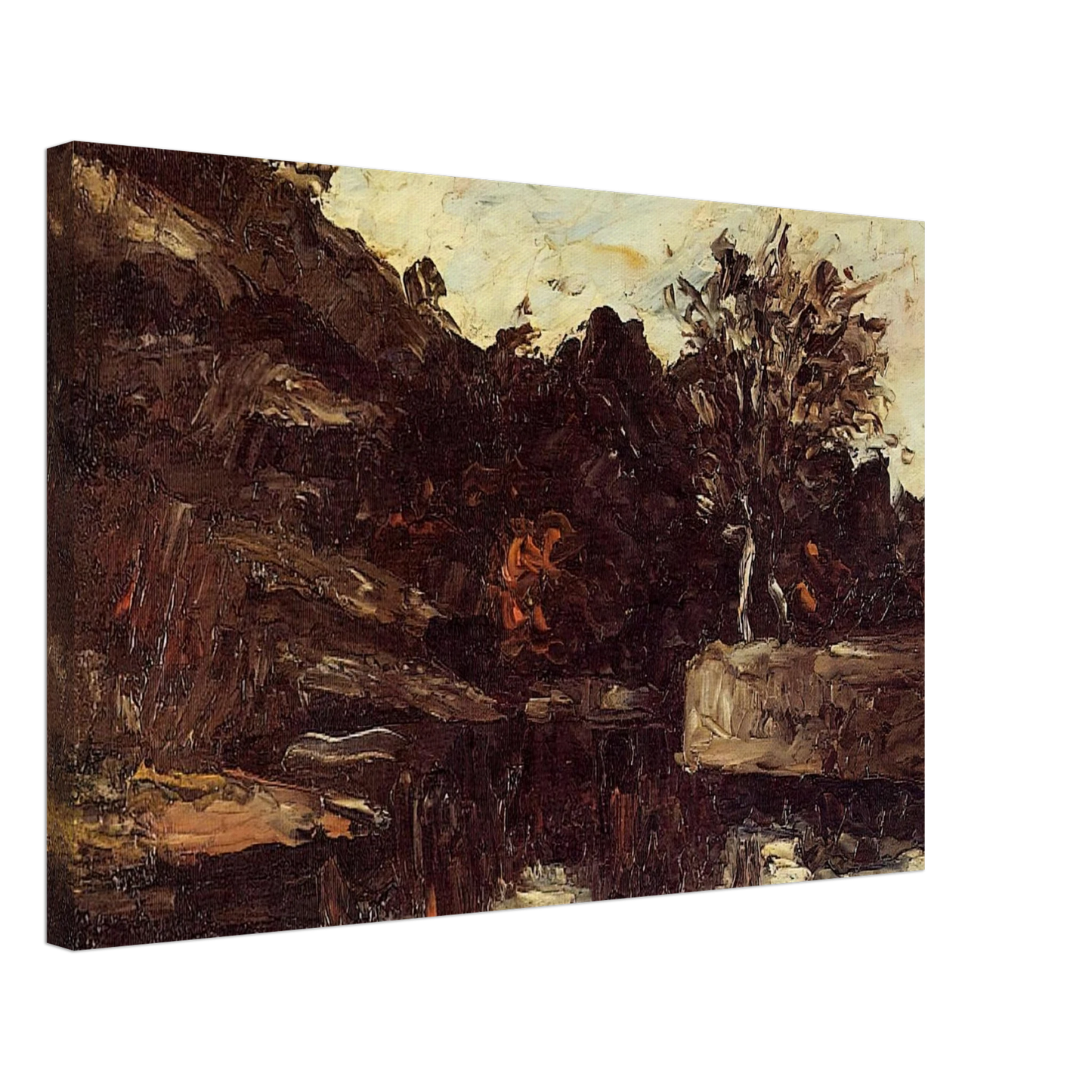 Paul Cezanne - Bend in the River Canvas - 40x60 cm / 16x24 inches-canvas