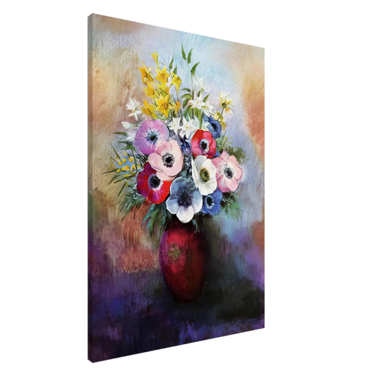 Odilon Redon - ANEMONES Canvas - 20x30 cm / 8x12 inches-canvas