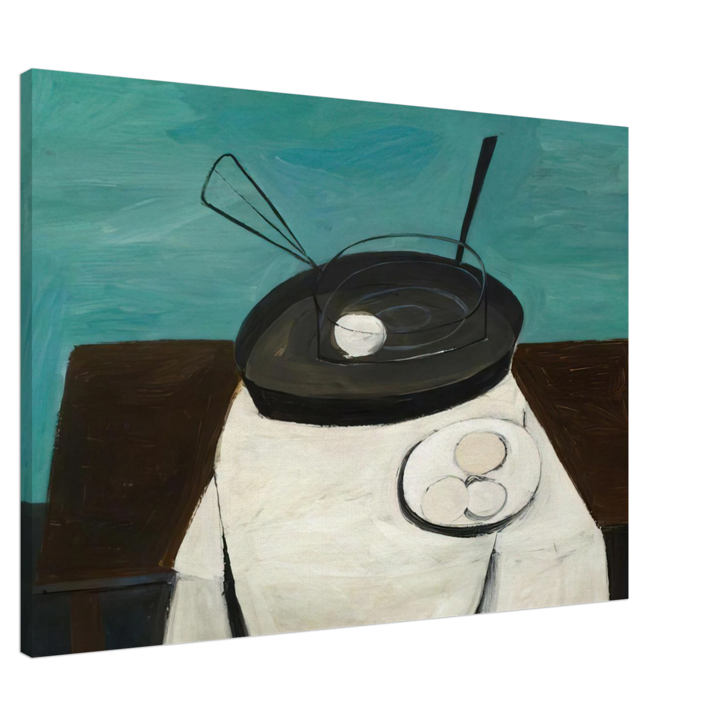 William Scott - Frying Pan and Basket - 1948 Canvas - 20x30 cm / 8x12 inches-canvas