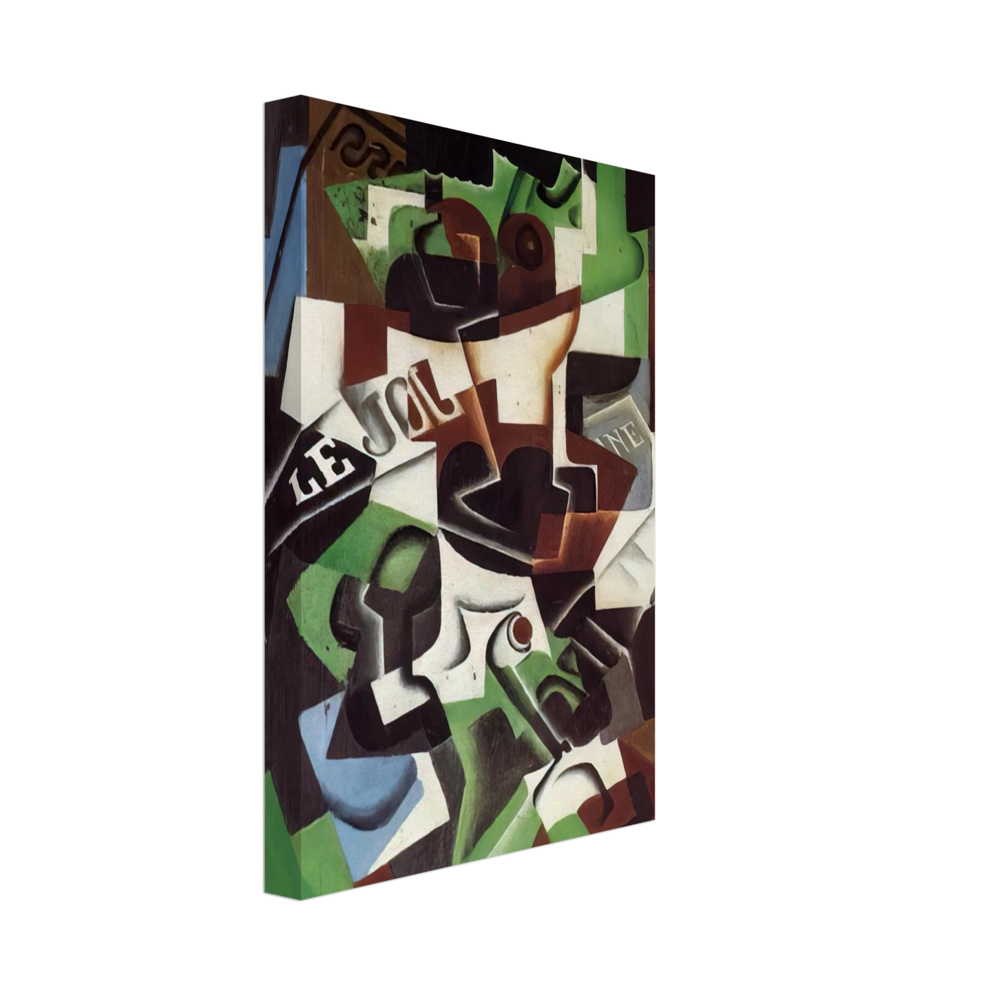 Juan Gris - FRUIT BOWL PIPE AND NEWSPAPER Canvas - 40x60 cm / 16x24 inches-canvas