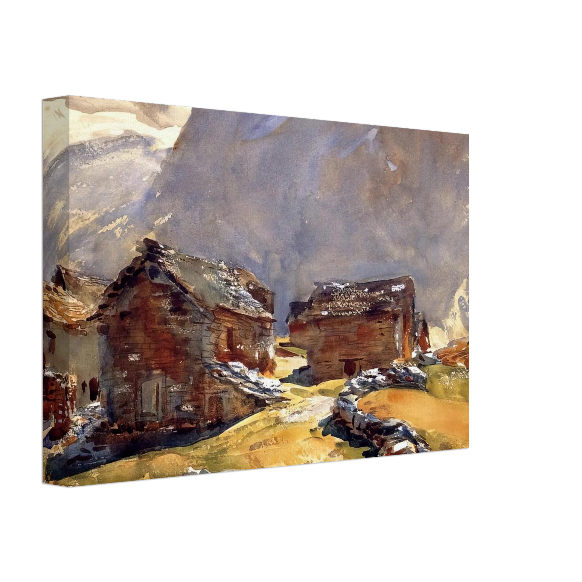John Singer Sargent - Simplon Pass Chalets Canvas - 40x60 cm / 16x24 inches-canvas