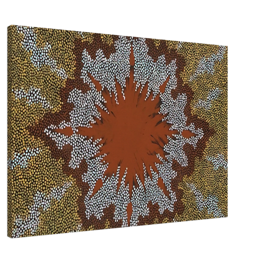 Clifford Possum Tjapaltjarri - Fire Dreaming - 1994 Canvas - 20x30 cm / 8x12 inches-canvas