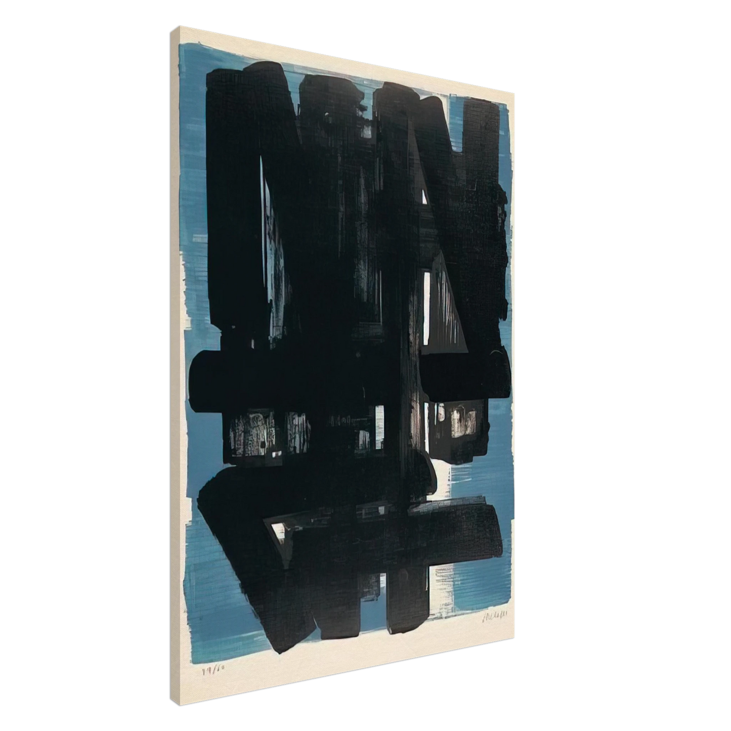 Pierre Soulages - Lithographie No. 5 - 1957 Canvas - 20x30 cm / 8x12 inches-canvas