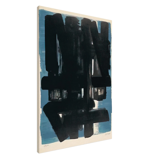 Pierre Soulages - Lithographie No. 5 - 1957 Canvas - 20x30 cm / 8x12 inches-canvas