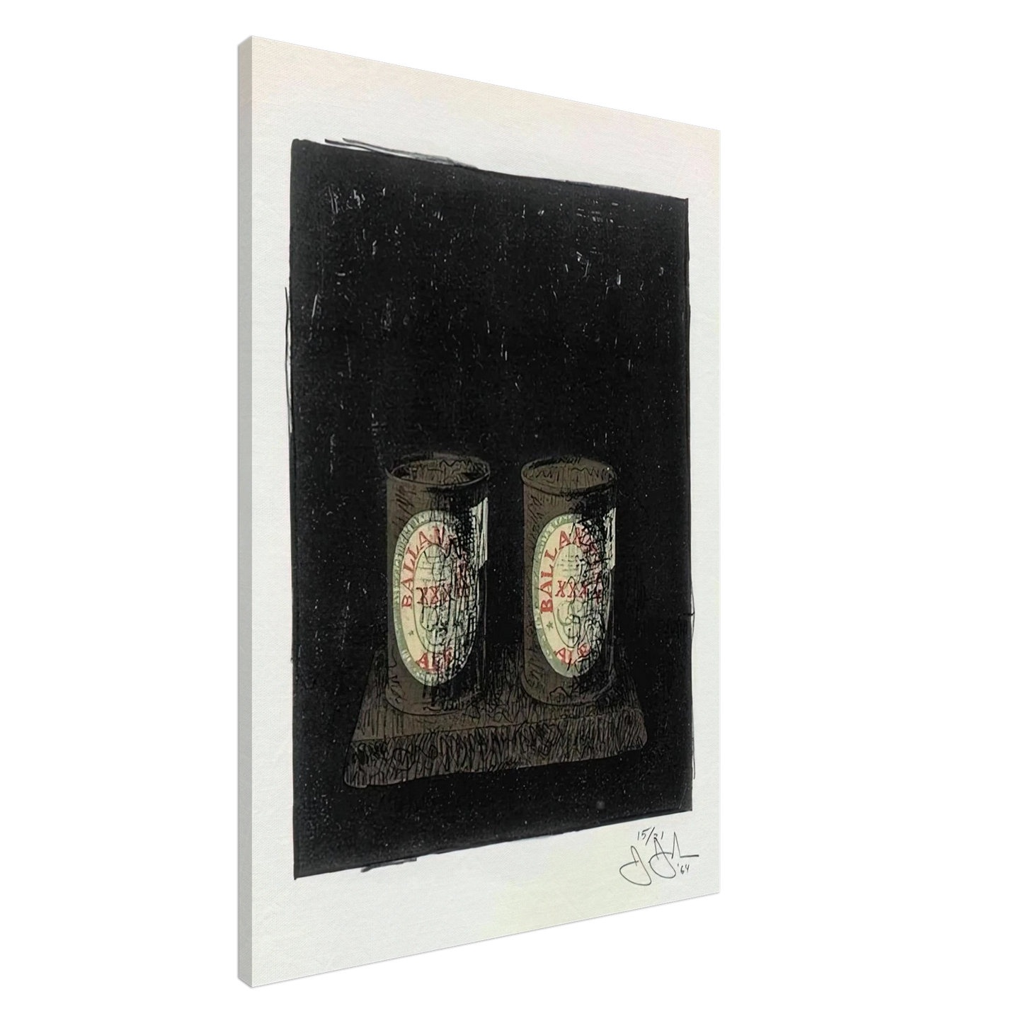 Jasper Johns - ALE CANS 1964 1 Canvas - 20x30 cm / 8x12 inches-canvas