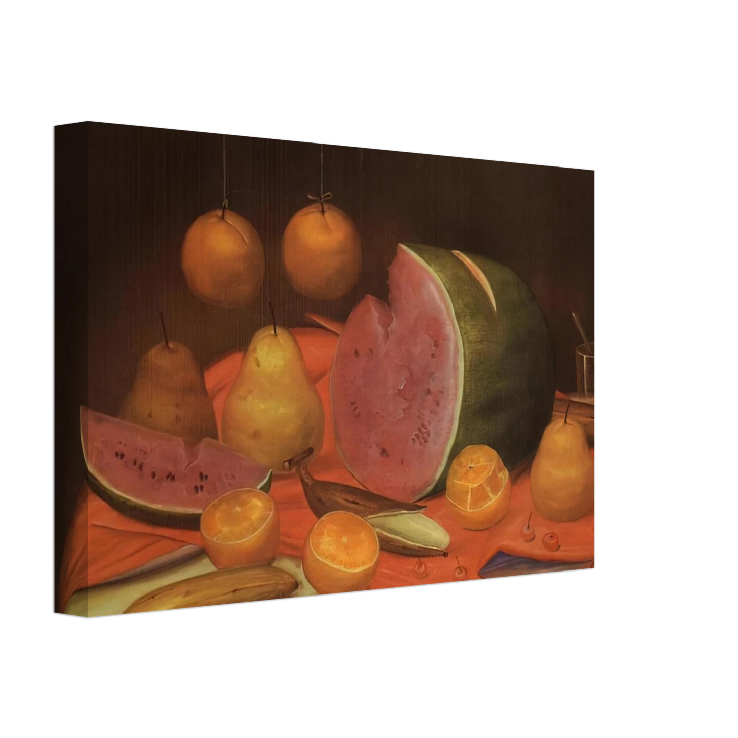 Fernando Botero - STILL LIFE WITH WATERMELON Canvas - 70x100 cm / 28x40 inches-canvas