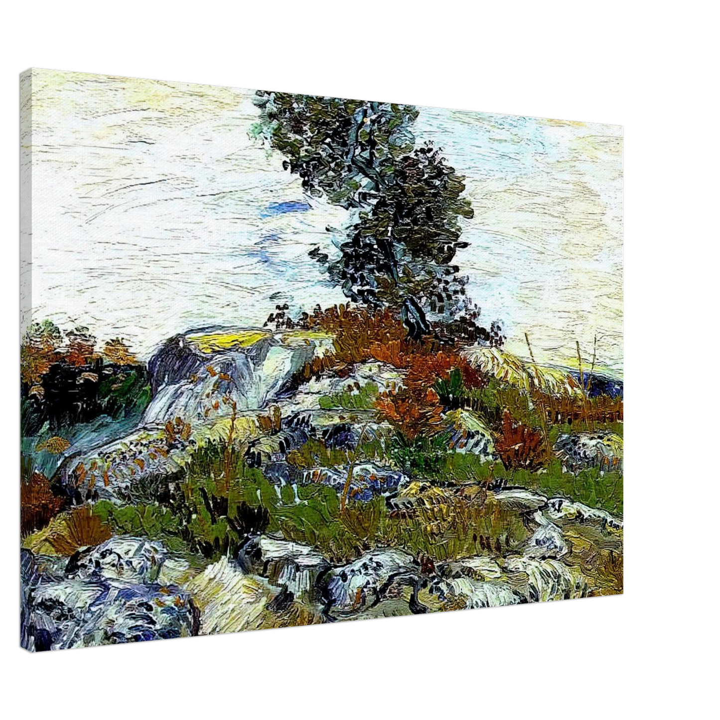 Vincent van Gogh - The Rocks with Oak tree Canvas - 20x30 cm / 8x12 inches-canvas