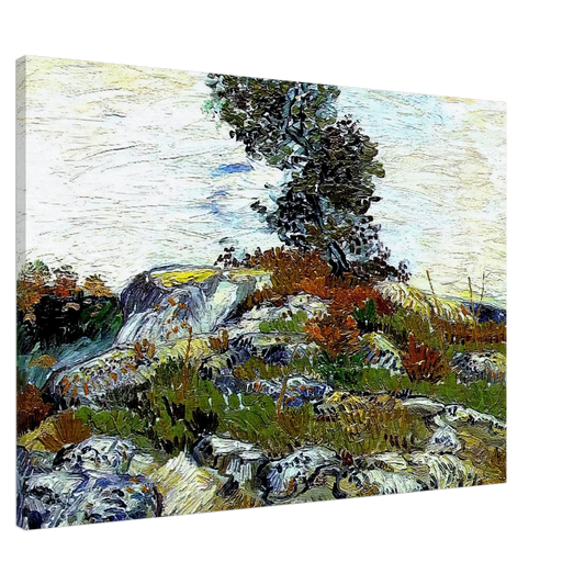 Vincent van Gogh - The Rocks with Oak tree Canvas - 20x30 cm / 8x12 inches-canvas