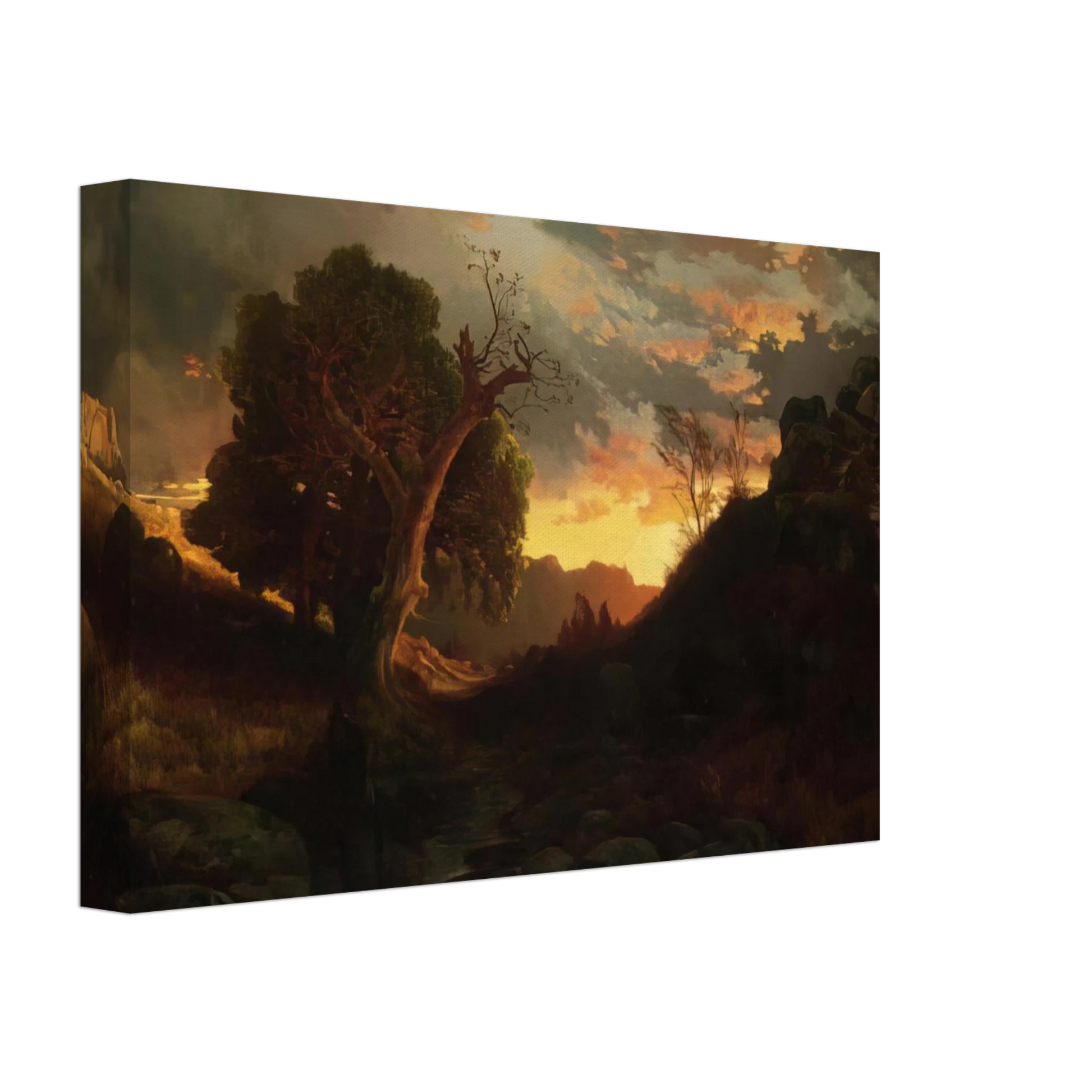 Thomas Moran - The Evening Hunter Canvas - 40x60 cm / 16x24 inches-canvas