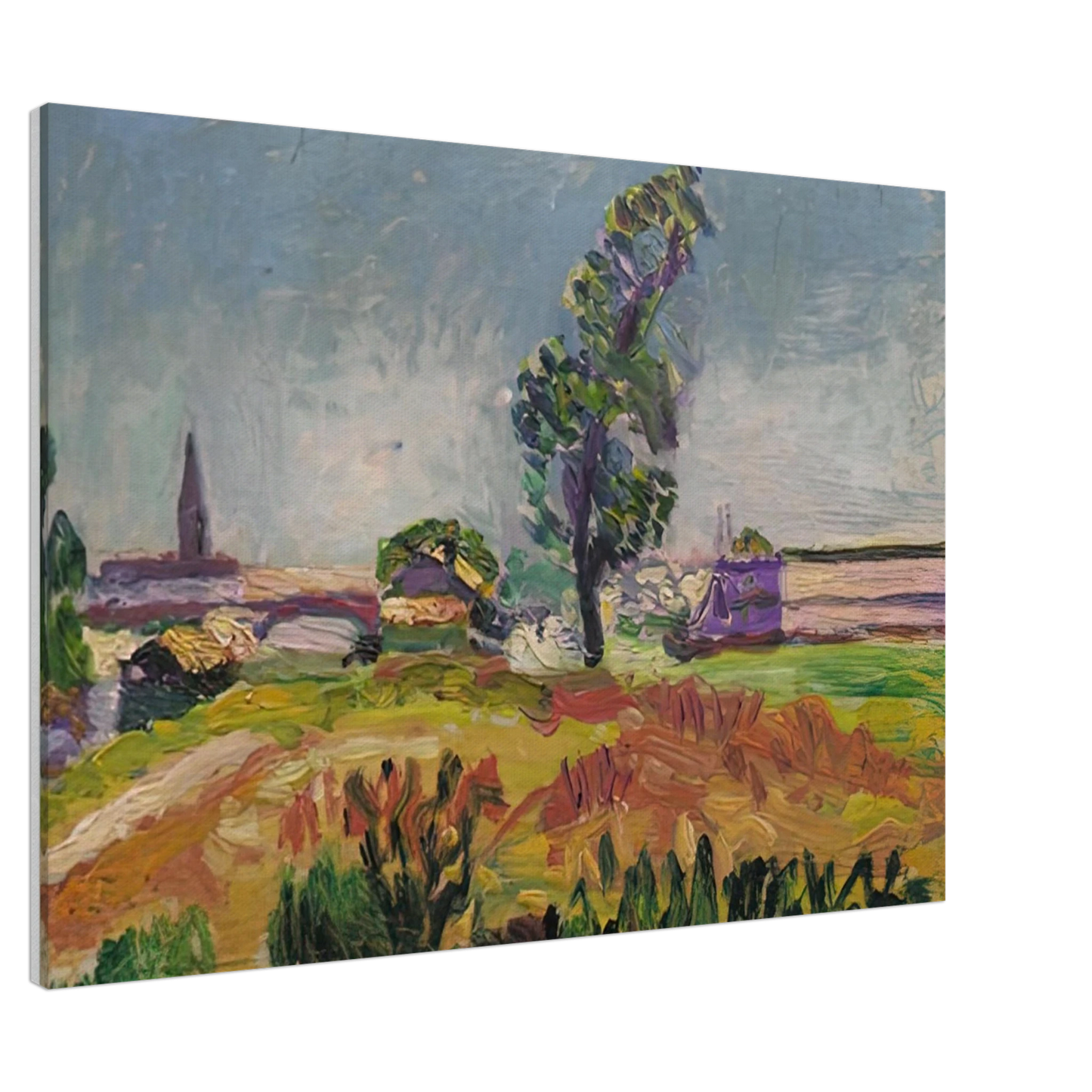 Henri Matisse - PAYSAGE DES ENVIRONS DE TOULOUSE LE PONT DES DEMOISELLES 1898 Canvas - 20x30 cm / 8x12 inches-canvas