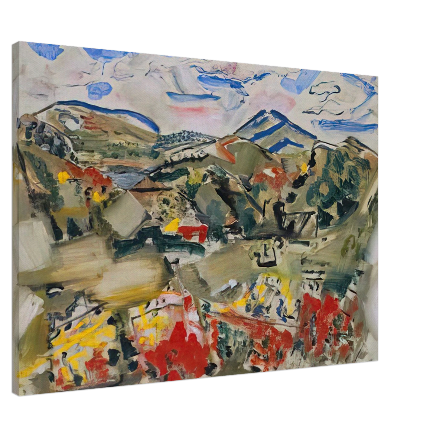 John Marin - Tunk Mountains, Autumn, Maine - 1945 Canvas - 20x30 cm / 8x12 inches-canvas