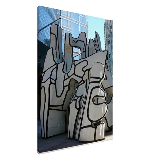 Jean Dubuffet - MONUMENT WITH STANDING BEAST 1984 Canvas - 20x30 cm / 8x12 inches-canvas