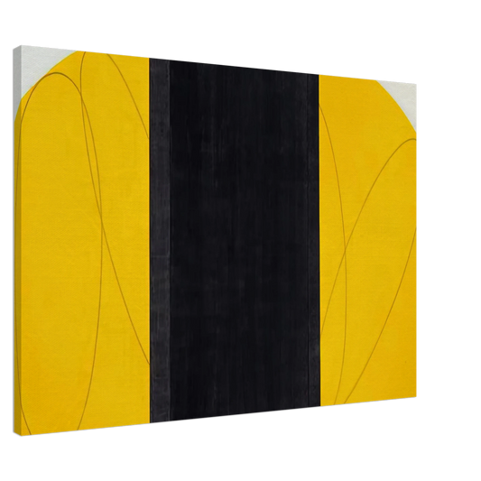 Robert Mangold - ELLOW BLACK ZONE PAINTING IV 1996 Canvas - 20x30 cm / 8x12 inches-canvas
